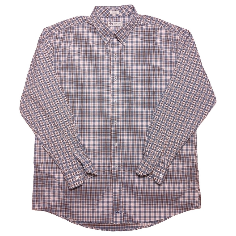 ONWARD RESERVE Performance Long Sleeve Button Shirt Blue Red Plaid XL